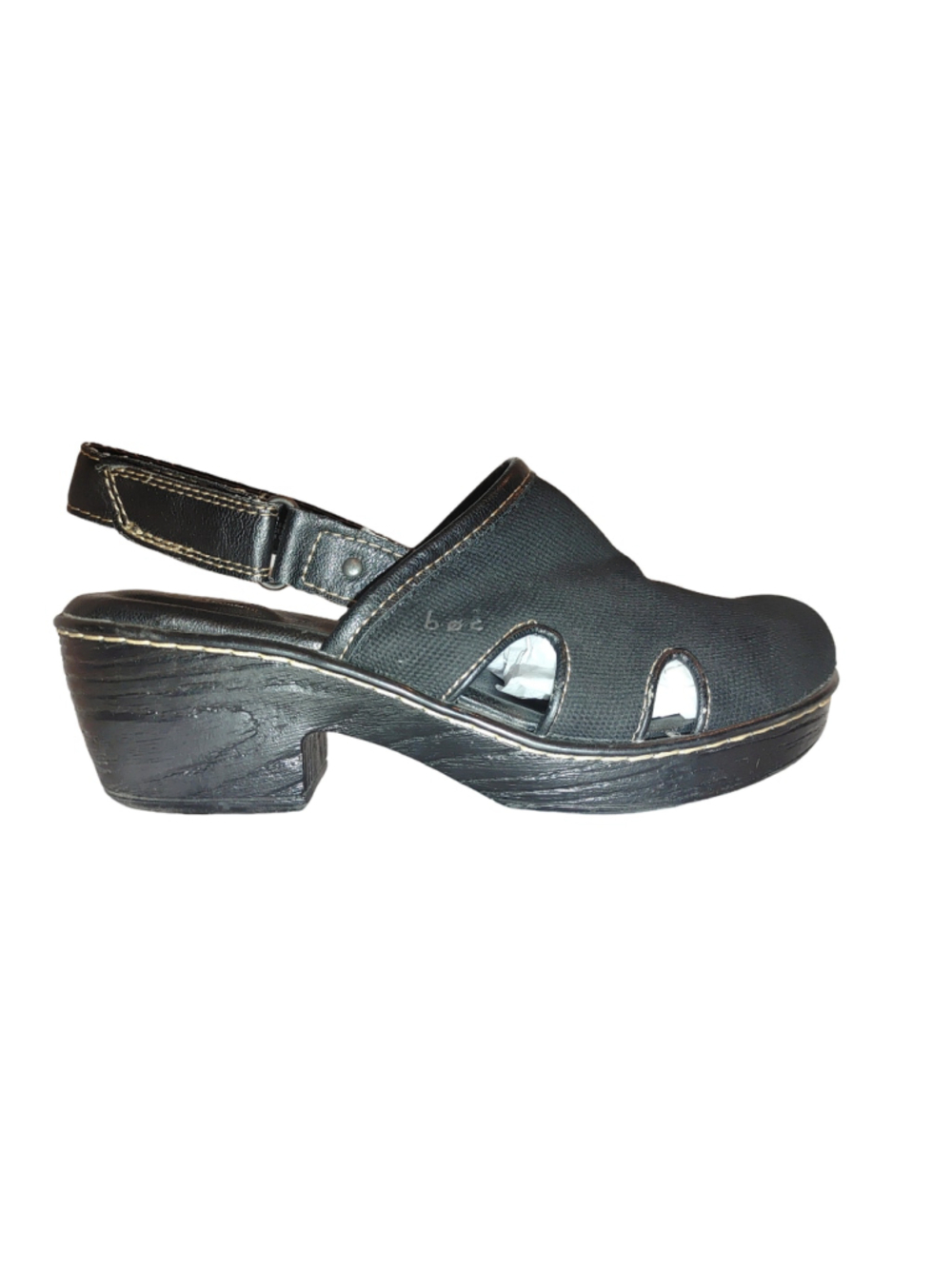 b.o.c. Canvas Sling Back Clogs w Velcro Fastener Size 9M